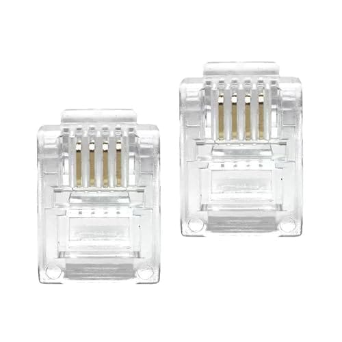 RJ11 6P4C Plug, Telephone Handset Cable Modular Plug Connector Phone Jack Adapter Crimp End Crimper - Image 2