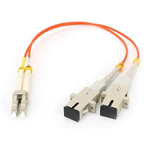 Fiber Optic Adapter Cable, LC to SC Multimode OM1 62.5/125 Duplex, Hybrid Connector Coupler Converter Dongle, Male to Female Mutual On-line Transfer Adapter - 1FT - Image 2