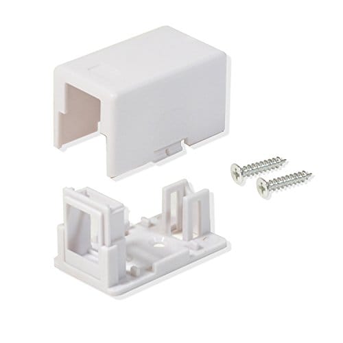 Surface Mount Box 1 Port Single Hole Keystone Jack Cat5e/Cat6 White