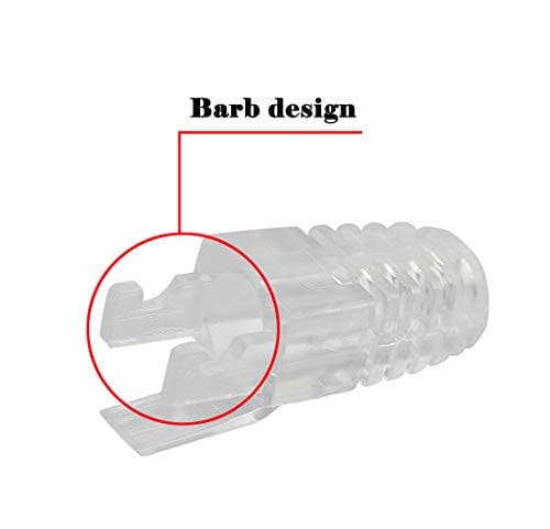 RJ45 CAT6 Strain Relief Boots Connector for Standard CAT6 CAT6A Ethernet Cable LAN Cable Connector Boot Cover LAN Cable-Clear - Image 3
