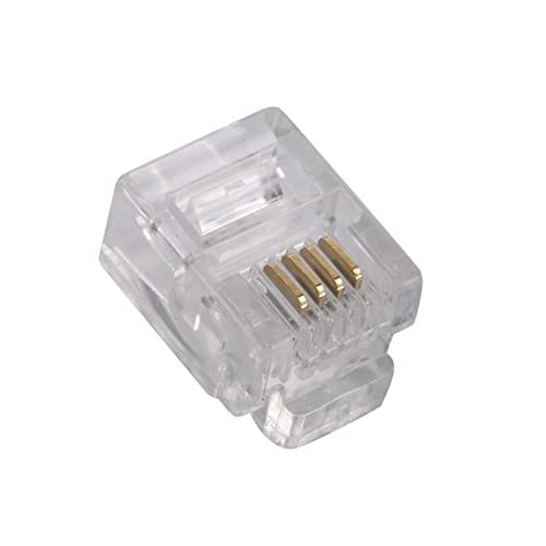 RJ11 6P4C Plug, Telephone Handset Cable Modular Plug Connector Phone Jack Adapter Crimp End Crimper