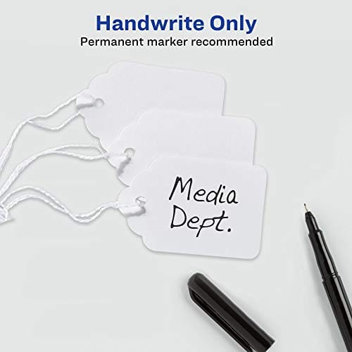 Avery Strung Marking Tags with String Attached, Gift Tags with String Attached, 1.75 x 1.09 in