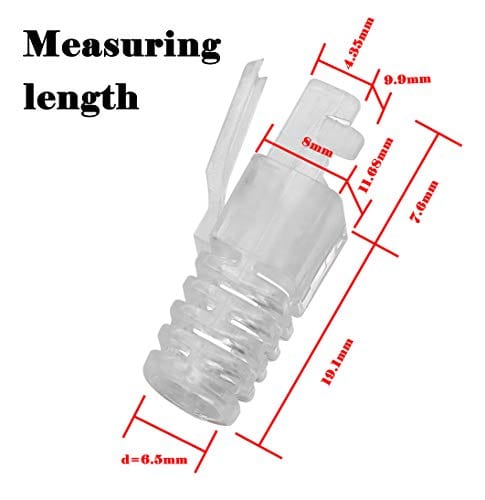 RJ45 CAT6 Strain Relief Boots Connector for Standard CAT6 CAT6A Ethernet Cable LAN Cable Connector Boot Cover LAN Cable-Clear - Image 4