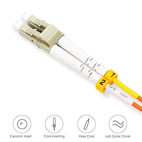 Fiber Optic Adapter Cable, LC to SC Multimode OM1 62.5/125 Duplex, Hybrid Connector Coupler Converter Dongle, Male to Female Mutual On-line Transfer Adapter - 1FT - Image 3