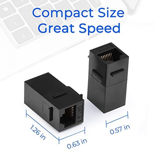 RJ45 Coupler Inline Keystone Jack, Female to Female Black - Image 5