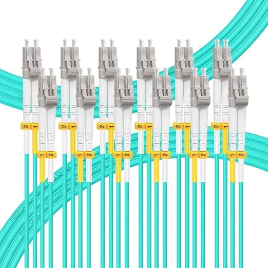 Fiber- 2-Meter LC to LC Fiber Patch Cable OM4 Multimode, MM Multi Mode Fiber Optic Cable, MMF Fiber Jumper Cord, 10Gb/40Gb, Duplex, 50/125um, LSZH, 2M (7ft)