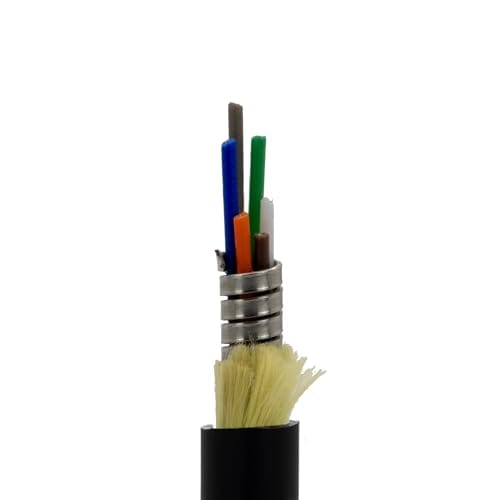 500ft Black Armored 6 Strand OM3 50/125 Multimode Fiber Optic Cable, 10Gbit, Indoor/Outdoor, Corning ClearCurve, Riser Rated - Image 2