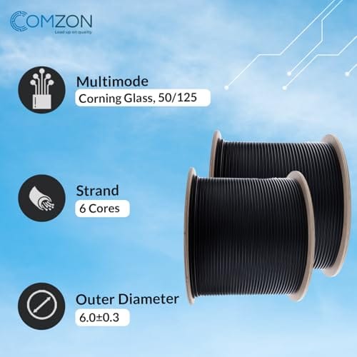 500ft Black Armored 6 Strand OM3 50/125 Multimode Fiber Optic Cable, 10Gbit, Indoor/Outdoor, Corning ClearCurve, Riser Rated - Image 5