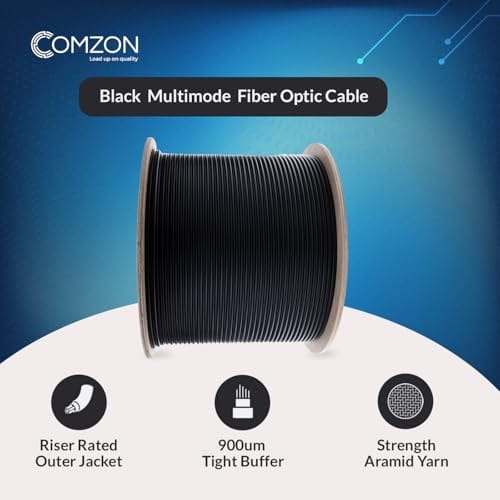 500ft Black Armored 6 Strand OM3 50/125 Multimode Fiber Optic Cable, 10Gbit, Indoor/Outdoor, Corning ClearCurve, Riser Rated - Image 4