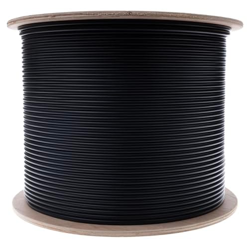 500ft Black Armored 6 Strand OM3 50/125 Multimode Fiber Optic Cable, 10Gbit, Indoor/Outdoor, Corning ClearCurve, Riser Rated